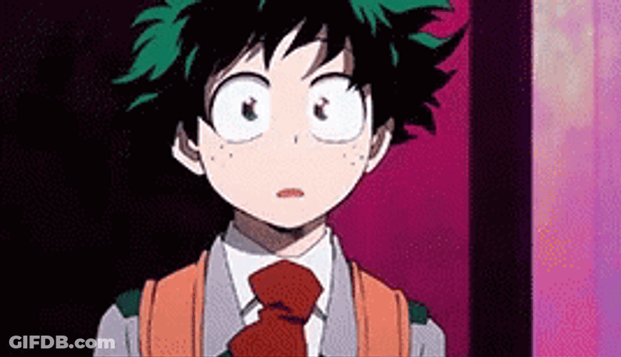 Izuku Midoriya Holding Bag's Strap GIF