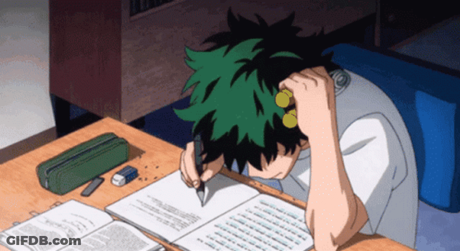 Izuku Midoriya Study Hard Struggling GIF