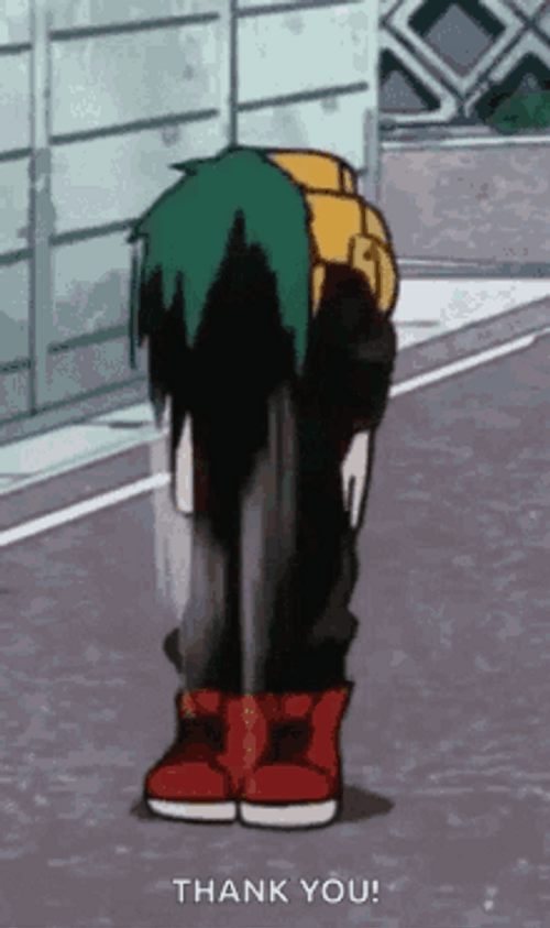 Izuku Midoriya Thank You Anime Cute Bow GIF