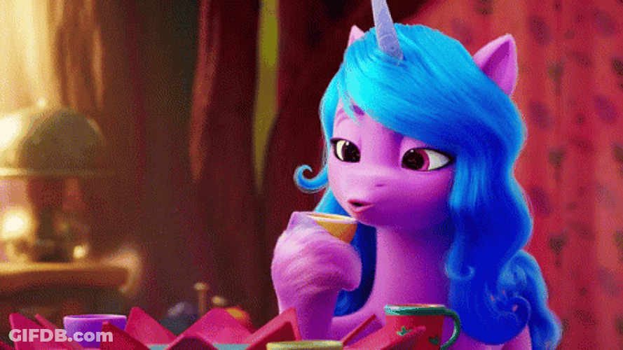 Izzy Moonbow Having A Tea GIF
