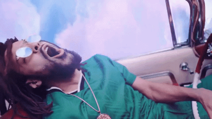 J Cole Amazed On Flying Car GIF