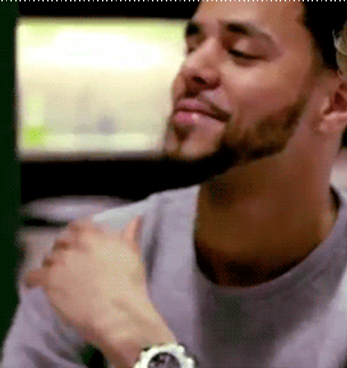 J Cole Hand On Chin GIF