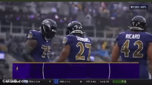 J.K. Dobbins #27 And Ricard #42 On Ravens GIF