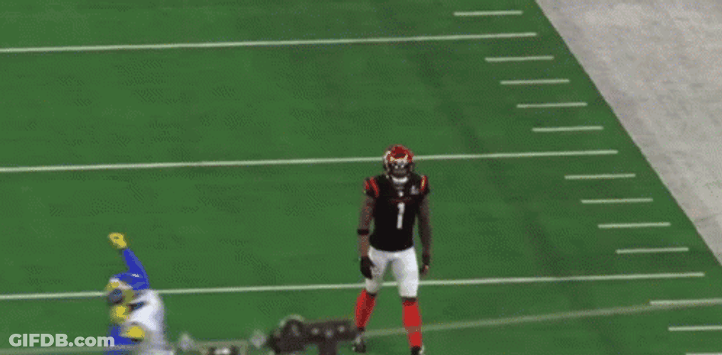 Ja'marr Chase Throws Helmet GIF