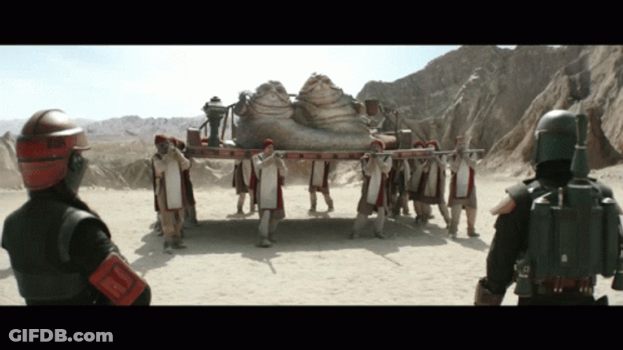 Jabba The Hut Being Lifted GIF