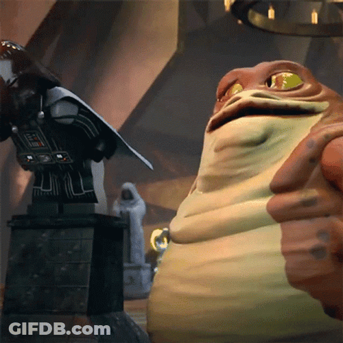 Jabba The Hutt Avoiding Robot Laser Sword GIF