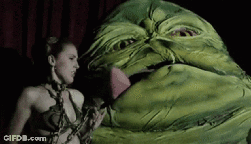 Jabba The Hutt Licking The Girl Beside GIF
