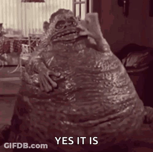 Jabba The Hutt Taking Selfie With Cell Phone GIF