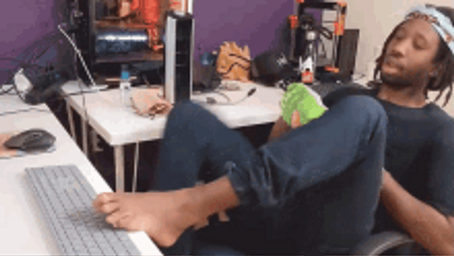 Jabril Typing With Toes GIF