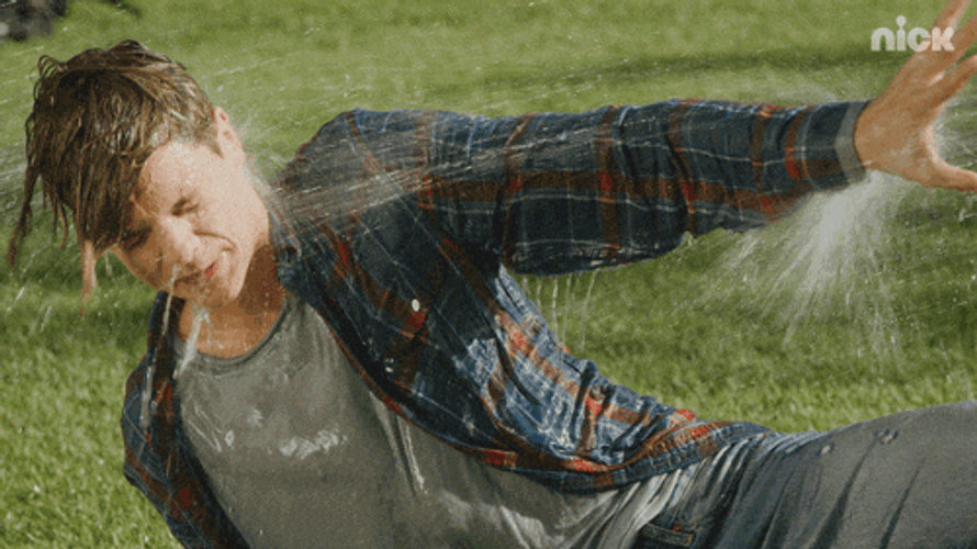 Jace Norman Drenched With Water Hose GIF