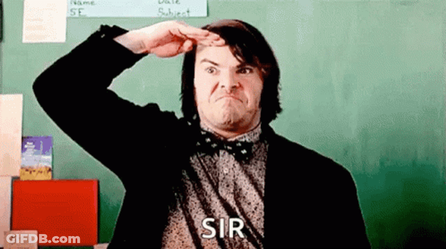 Jack Black Sir Salute Meme GIF