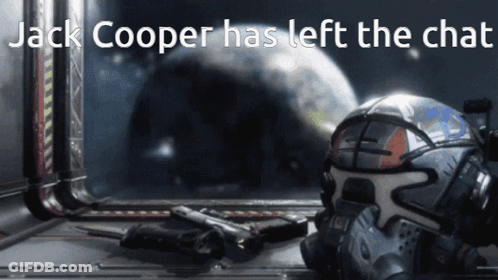 Jack Cooper Left The Chat Helmet And Gun GIF