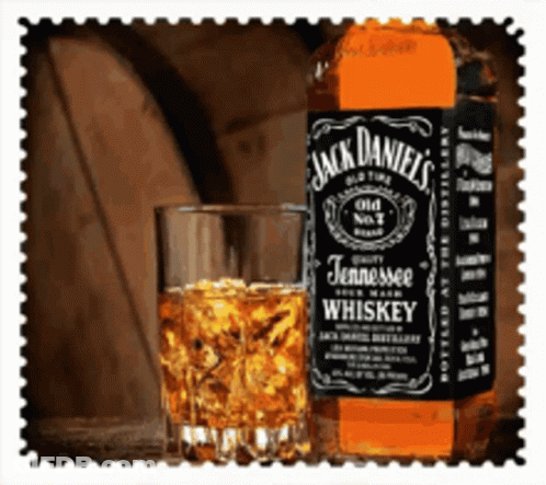 Jack Daniel's Tennessee Whiskey Bottle And Glass GIF