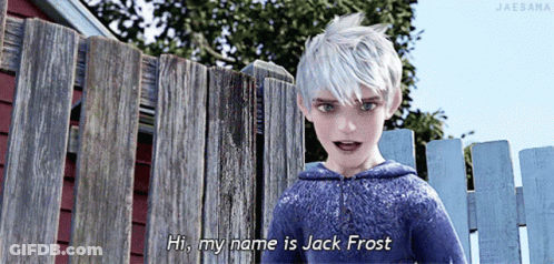 Jack Frost From Rise Of The Guardians Standing In Front Of Wooden Fence GIF