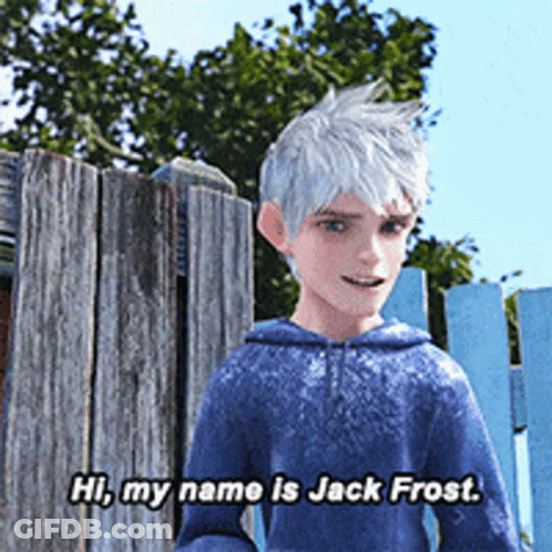 Jack Frost Standing In Front Of Wooden Fence GIF
