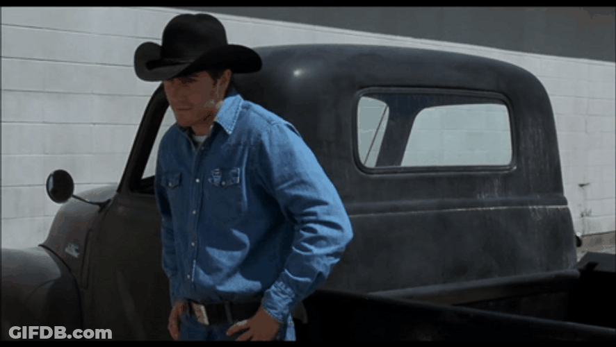 Jack Leaning In The Car Brokeback Mountain GIF