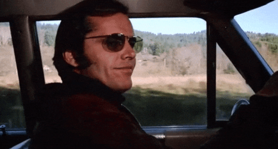 Jack Nicholson Driving GIF