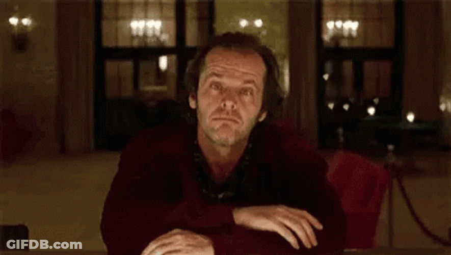Jack Nicholson Nodding Chuckling The Shining GIF