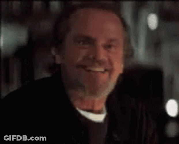 Jack Nicholson Nodding Distorted Face GIF