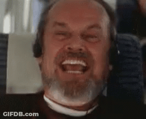 Jack Nicholson Nodding Laughing Out Loud GIF