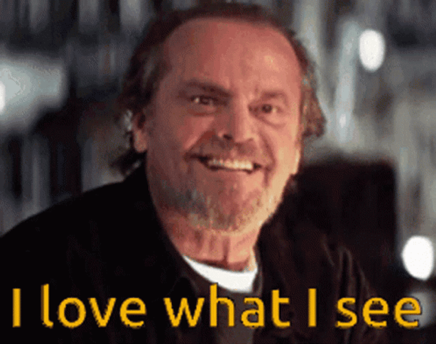 Jack Nicholson Nodding Love What I See GIF