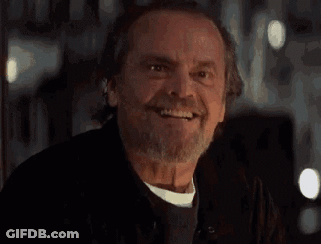 Jack Nicholson Yes Nodding Head GIF