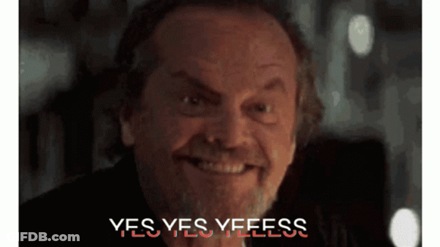 Jack Nicholson Yessss While Raising Eyebrows GIF