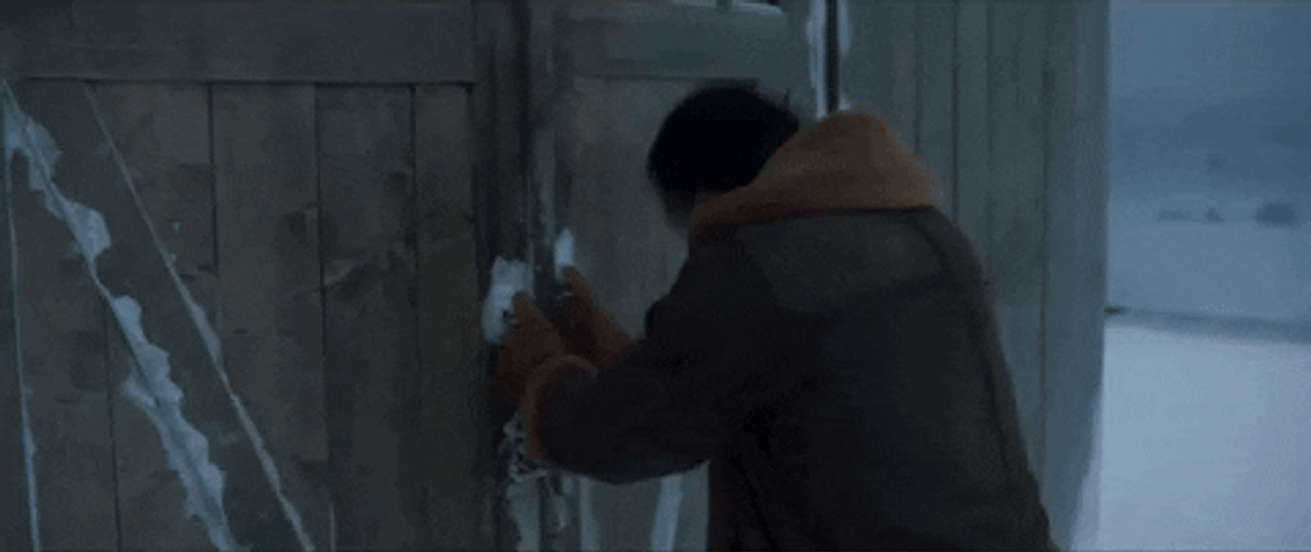 Jack Roth Pulling Forcefully Shut Doors GIF