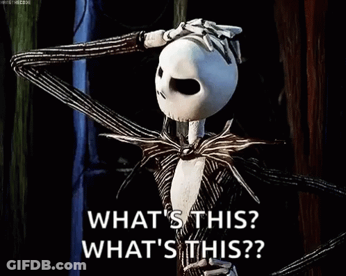 Jack Skellington From The Nightmare Before Christmas Is Scratching His Head And Asking What 'S This ? GIF