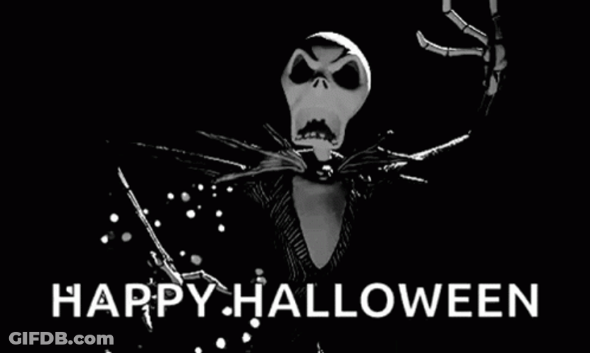 Jack Skellington Happy Halloween Greetings GIF