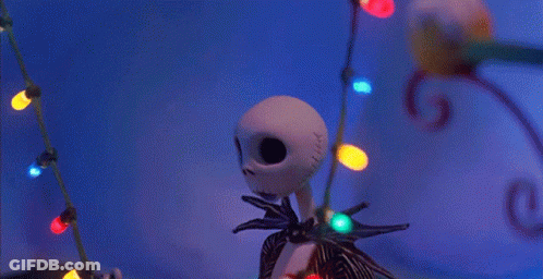 Jack Skellington Holding Lights From The Nightmare Before Christmas GIF