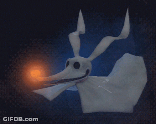 Jack Skellington Leaning Against Candy Cane GIF