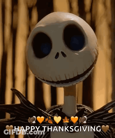 Jack Skellington Says Happy Thanksgiving GIF