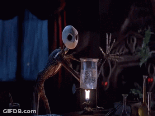 Jack Skellington Standing In Front Of Candle Interesting Reaction GIF
