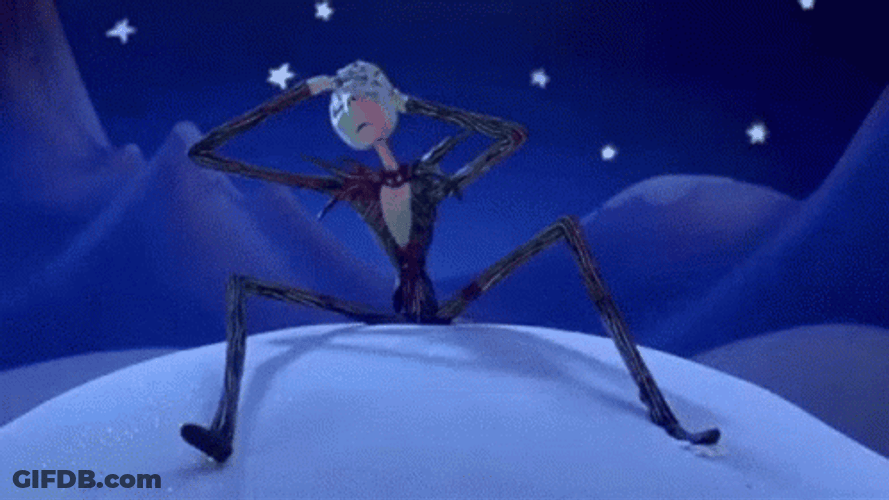 Jack Skellington Thinking Wink Headshake GIF