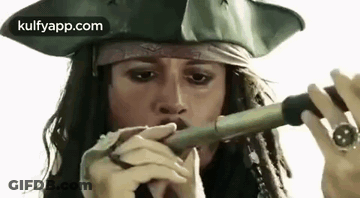Jack Sparrow Holding Telescope GIF
