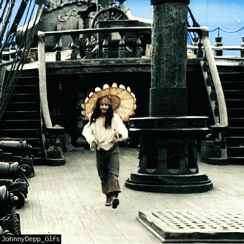 Jack Sparrow Johnny Depp Umbrella GIF