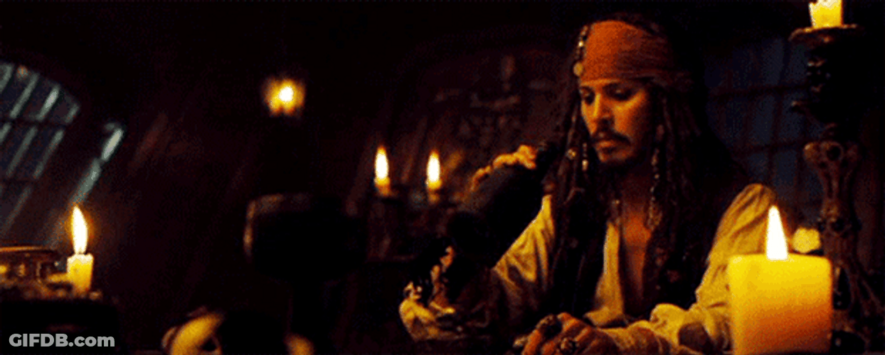 Jack Sparrow Pirate Of The Caribbean Holding Bottle GIF