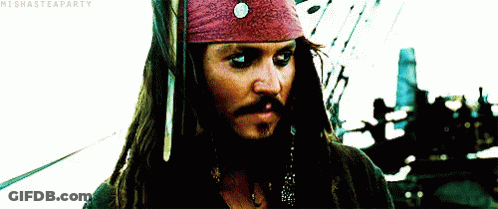 Jack Sparrow Pirates Of The Caribbean Red Bandana GIF