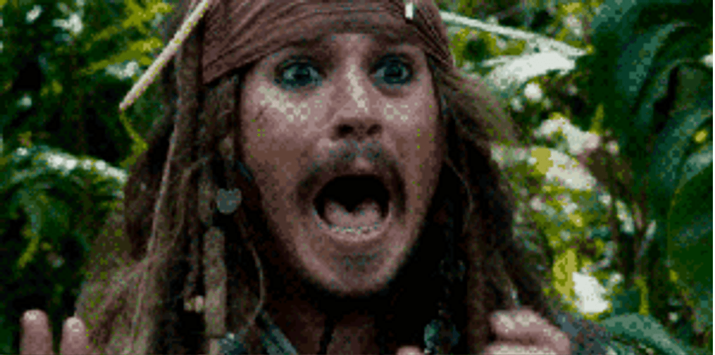 Jack Sparrow Scared Screams GIF