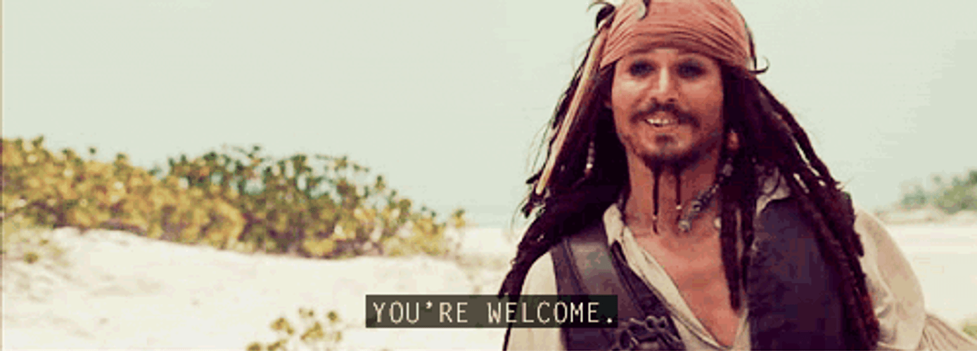 Jack Sparrow You're Welcome GIF