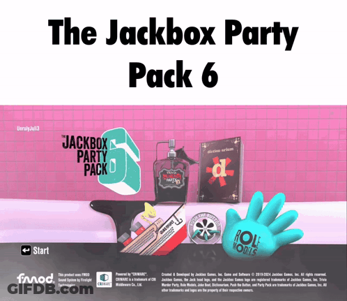 Jackbox Party Pack 6 Advertisement With Blue Hand GIF