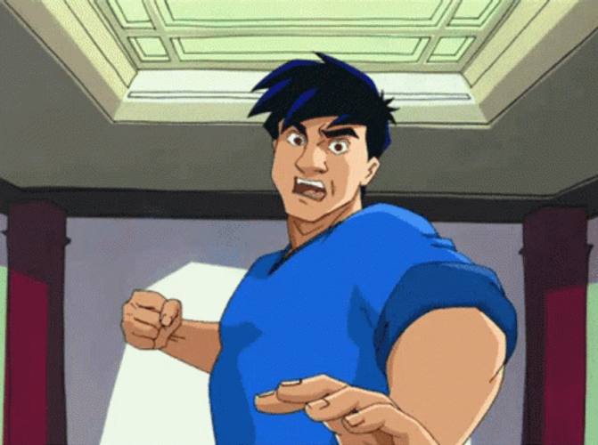 Jackie Chan Takes A Punch GIF