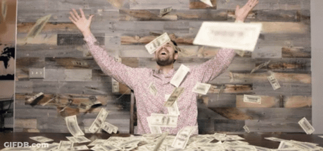 Jackpot Throwing Dollar Bills GIF