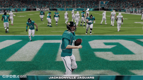 Jacksonville Jaguars Player Holding Ball GIF