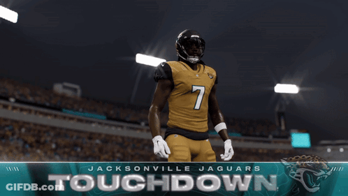Jacksonville Jaguars Player In Yellow Uniform GIF