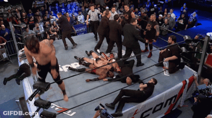 Jacob Fatu Back Flip From Top Of Ring GIF
