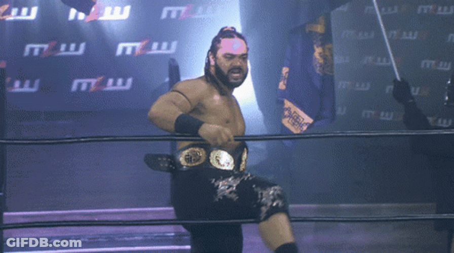 Jacob Fatu Entering Wrestling Ring GIF