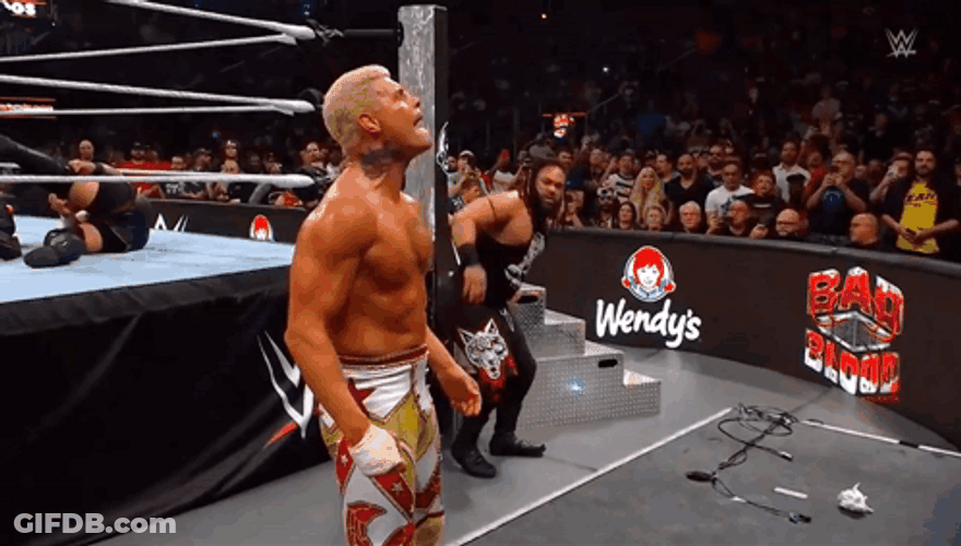 Jacob Fatu Kicking Cody Rhodes On Face GIF
