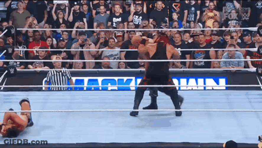 Jacob Fatu Pushing And Body Slamming Opponent GIF